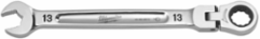13mm Flex Head Ratcheting Combination Wrench with 144 Positions, Chrome Vanadium Steel