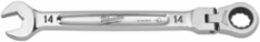 14mm Flex Head Ratcheting Combination Wrench, 144 Positions, Chrome Vanadium Steel