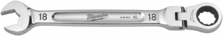 18mm Flex Head Ratcheting Combination Wrench, 144 Positions, Chrome Vanadium Steel