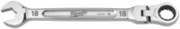 18mm Flex Head Ratcheting Combination Wrench, 144 Positions, Chrome Vanadium Steel