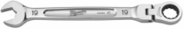 19mm Flex Head Ratcheting Combination Wrench, 144 Ratcheting Positions, Chrome Vanadium Steel