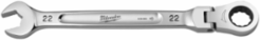 22mm Flex Head Ratcheting Combination Wrench, Chrome Vanadium Steel, 144 Positions