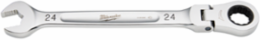 24MM Flex Head Ratcheting Combination Wrench, 2.5° Arc Swing, 144 Positions