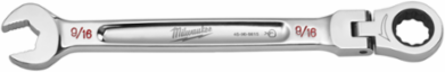 9/16 Inch Flex Head Ratcheting Combination Wrench, Chrome Vanadium Steel, 7.8 Inch Length