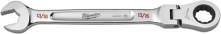 13/16 Inch Flex Head Ratcheting Combination Wrench, Chrome Vanadium Steel, 144 Positions