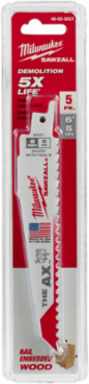 6 Inch 5 TPI AXTM SAWZALL  Blade Set for Wood with Nails (5 PK)