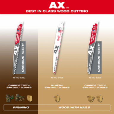 6 Inch 5 TPI AXTM SAWZALL  Blade Set for Wood with Nails (5 PK)