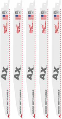 12 Inch 5 TPI AXTM SAWZALL Blade for Wood with Nails (5 PK)