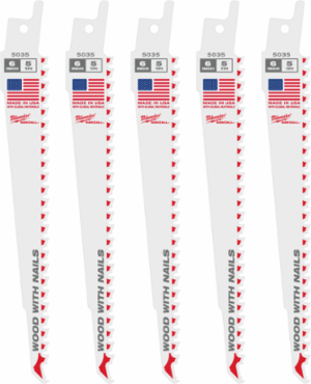 6" 5 TPI SAWZALL® Blade for Wood with Nails (5 PK)
