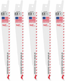 6" 5 TPI SAWZALL® Blade for Wood with Nails (5 PK)