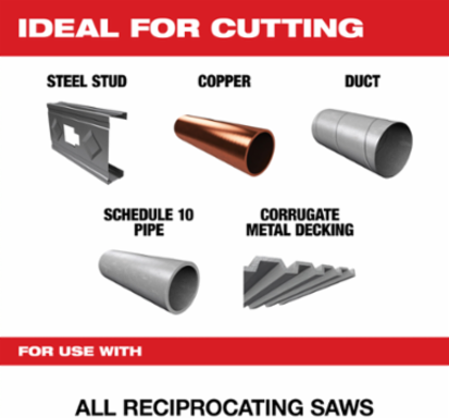 6 Inch 24 TPI Bimetal SAWZALL® Blade for Thin Metal (5 PK)