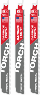 TORCH™ Carbide Teeth 9 Inch 8 TPI SAWZALL® Blade for Thick Metal Cutting