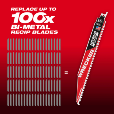9 Inch WRECKERTM SAWZALL  Blade, 6 TPI, All-Purpose, Carbide Tipped