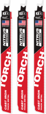 9 Inch 8 TPI NITRUS Carbide SAWZALL Blade Set for Cast Iron (3 PK)