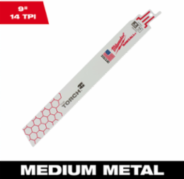 9 Inch 14 TPI TORCH™ SAWZALL® Blade for Medium Metal, Bimetal Construction