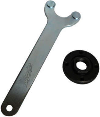 Grinder Flange Nut Kit, 5/8 Inch x 11 Spindle, Includes Wrench, Steel
