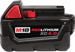M18 REDLITHIUM XC 4.0Ah Battery Pack, 18V, 1.72 lbs, Rechargeable