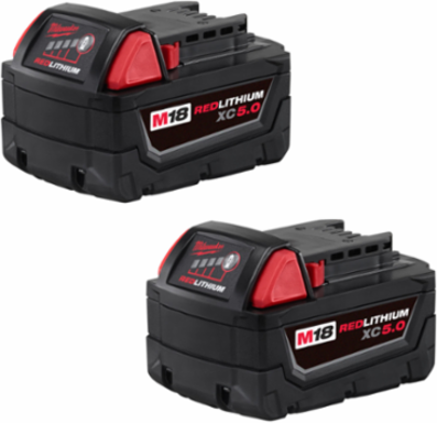 M18 REDLITHIUM XC 5.0Ah Rechargeable Battery Pack (2 Pack)