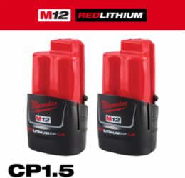 M12™ REDLITHIUM™ 1.5Ah Compact Battery Pack (2 Pack, Lithium Ion)
