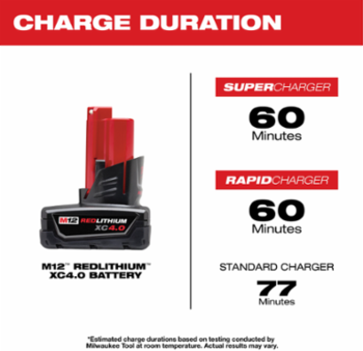 M12™ REDLITHIUM™ XC 4.0 Extended Capacity Battery Pack