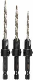 3PC Countersink Bit Set with 9/64 Inch, 11/64 Inch, 3/16 Inch Bits