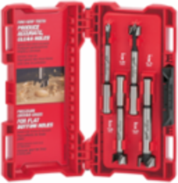 4PC Forstner Bit Set, 1/4 Inch to 3/4 Inch Diameter, Alloy Steel