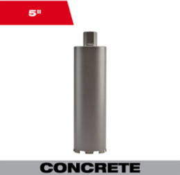 5 Inch Diamond Ultra Dry Core Bit, 13 Inch Drilling Depth, 830 RPM, Dry Use