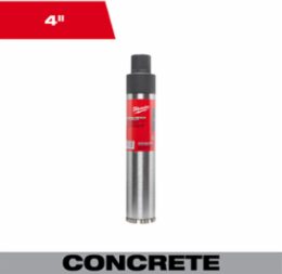 4 Inch Diamond Premium Wet Core Bit, 15 Inch Length, 1-1/4 Inch 7 Thread