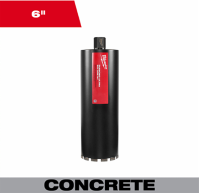 6 Inch Diamond Ultra Wet Core Bit, 16 Inch Drilling Depth, 440 Max RPM