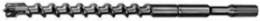 Spline Bit 4-Cutter 1-1/8 Inch x 22 Inch, 17 Inch Drilling Depth, Carbide Tipped