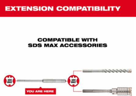 MAX-LOK SDS Max Extension 15 Inch Steel for Universal Compatibility
