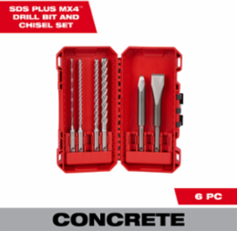 SDS Plus MX4TM 6-Piece Drill & Chisel Kit - Bit Sizes: 5/32", 3/16", 1/4", 3/8", 5-1/2"