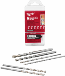 6-Piece Secure-Grip™ Hammer Drill Bit Set, Carbide Tipped, 1/4" to 3/8" Sizes