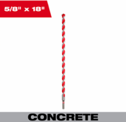 5/8 Inch x 16 Inch x 18 Inch Carbide Hammer Drill Bit, Percussion Type