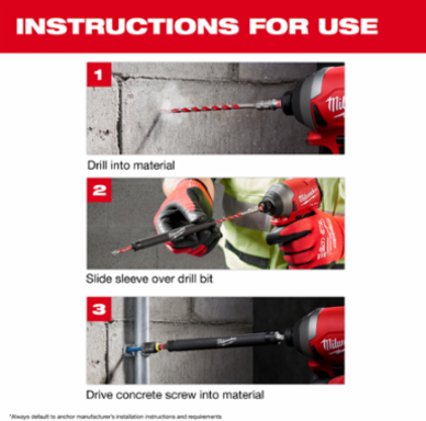 SHOCKWAVE Impact Duty 7PC Hammer Drill Bit Set, Carbide Tipped, 5/32" to 1/2" Sizes