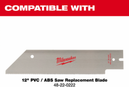 12 Inch PVC/ABS Saw with Tool-Free Blade Change, Rubber Grip, and Steel Blade