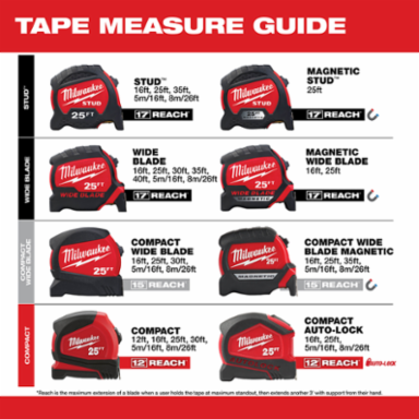 26 Ft Compact Magnetic Tape Measure, Impact-Resistant, Nylon Protection