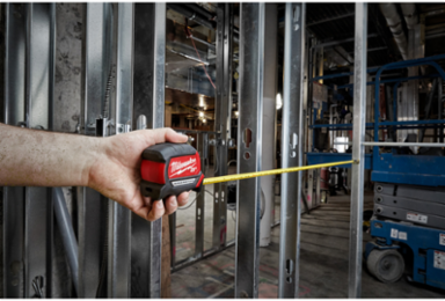 26 Ft Compact Magnetic Tape Measure, Impact-Resistant, Nylon Protection