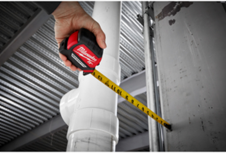 26 Ft Compact Magnetic Tape Measure, Impact-Resistant, Nylon Protection