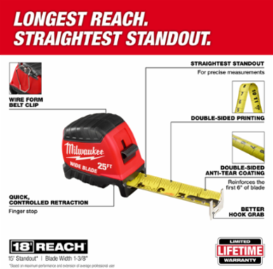 25ft Wide Blade Tape Measure
