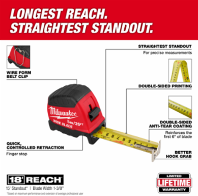8m/26ft Wide Blade Tape Measure