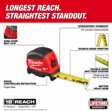 30ft Wide Blade Tape Measure