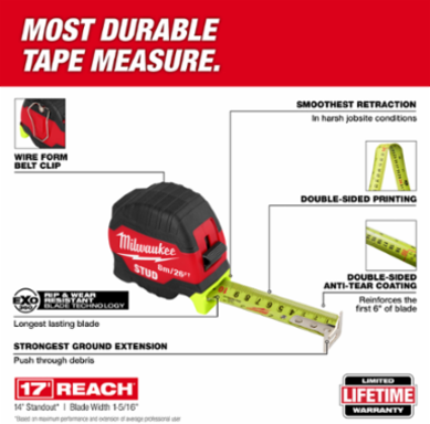 8m/26ft STUD™ Tape Measure