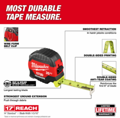 35ft STUD™ Tape Measure with Engineer's Scale