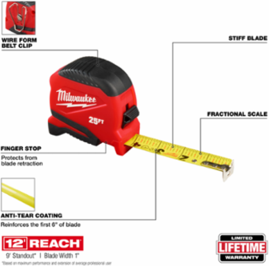 25ft Compact Tape Measure