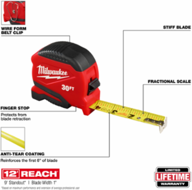 30ft Compact Tape Measure