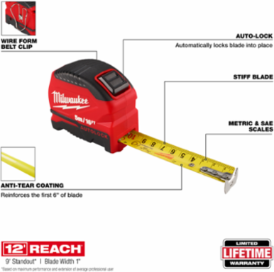 5m/16ft Auto-Lock Tape Measure