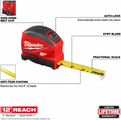 25ft Auto-Lock Tape Measure