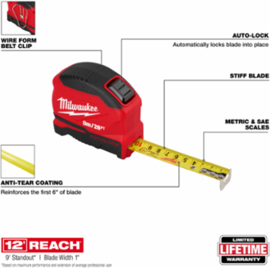 8m/26ft Auto-Lock Tape Measure