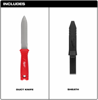 Duct Knife with 5.5 Inch Stainless Steel Blade, Double-Edged, Full Metal Tang